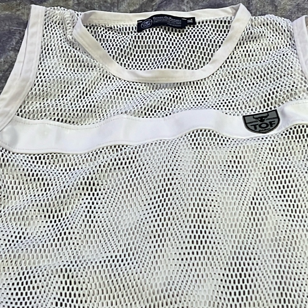 White mesh TOF sleeveless extra large
